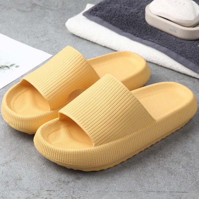 Women Thick Platform Slippers Summer Beach Eva Soft Sole Slide Sandals Leisure Men Ladies Indoor Bathroom Anti-slip Shoes